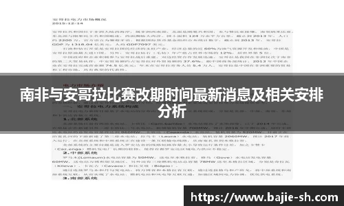 南非与安哥拉比赛改期时间最新消息及相关安排分析